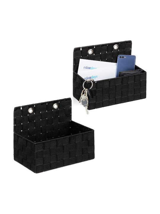 Relaxdays Καλάθι Αποθήκευσης Μαύρο 20x16.5x25cm 2τμχ Relaxdays Καλάθι Αποθήκευσης Μαύρο 20x16.5x25cm 2τμχ