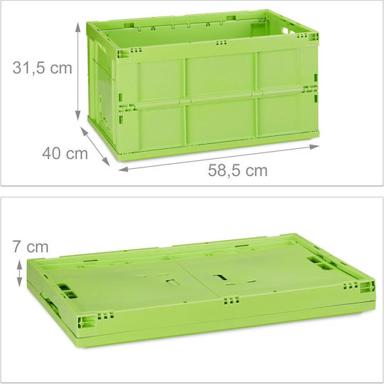 Relaxdays Aufbewahrungskorb Grüne 60l