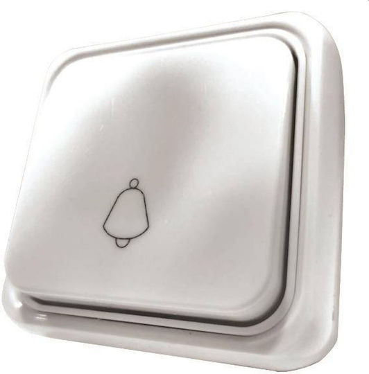Eurolamp Complete Wall Push Bell Button with Frame White 147-12245