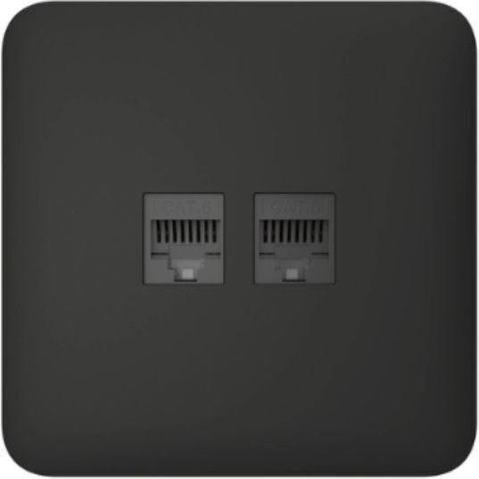 Ajax Solo Cover (LAN) Single Network Socket RJ45 Without Frame in Black Colour 126188.317.BL