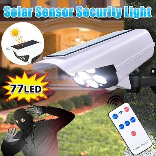 Solar Dummy Surveillance Bullet Camera with LED Lighting White