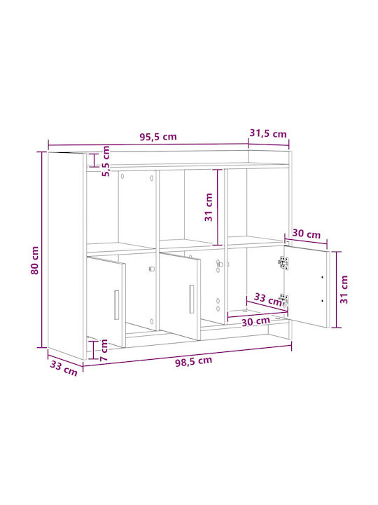 Metal Storage Cabinet L98.5xW33xH80cm