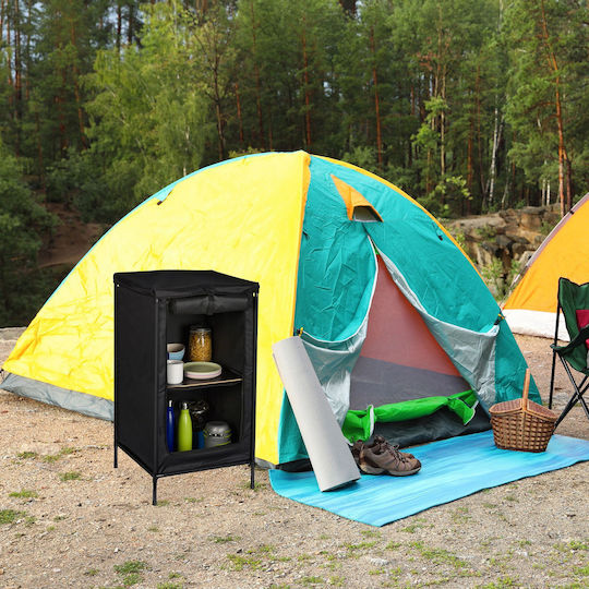 Relaxdays Wardrobe for Camping Folding 87x47.5x47.5cm Gray