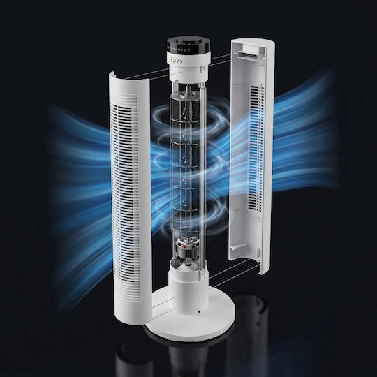 Izzy IZ-9039 Вентилатор Тип Кула 60W с Дистанционно Бял