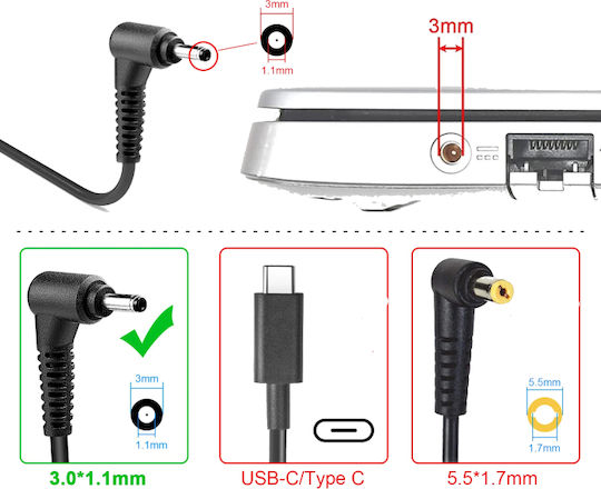 Laptop Charger Acer 19v 2.37a 45w 3.0 X 1.0 Mm