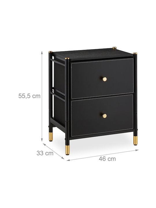 Storage Drawers Metal & Fabric L46xW33xH55.5cm