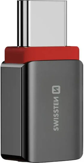 Swissten Μετατροπέας USB-C male σε USB-C female Κόκκινο 1τμχ 73501220