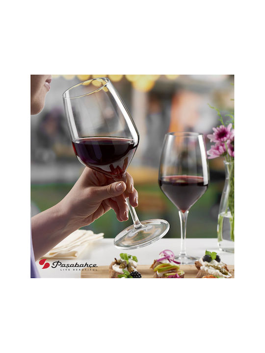 Espiel Napa Set Glasses for White and Red Wine Made of Glass in Red Colour 6 Pieces