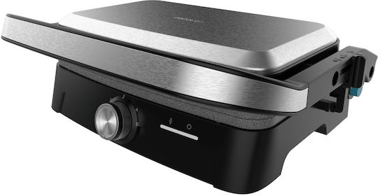 Cecotec Rock'nGrill 1500 Tabletop Electric Grill Grooved Plate 1500W Lid and Adjustable Thermostat 28.7x17cm