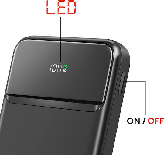 Swissten Power Bank 10000mAh 22.5W Μαύρο