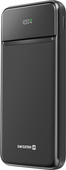 Swissten Power Bank 10000mAh 22.5W Μαύρο