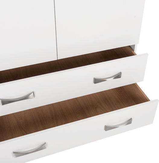 Carly Dreifachtür Kleiderschrank mit Loft Weiß 150x55x240cm