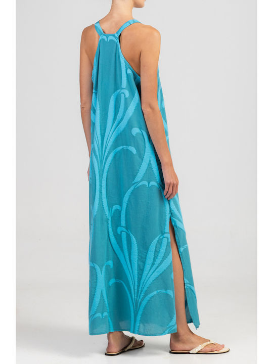 Sommer Maxi Damenkleid Blau