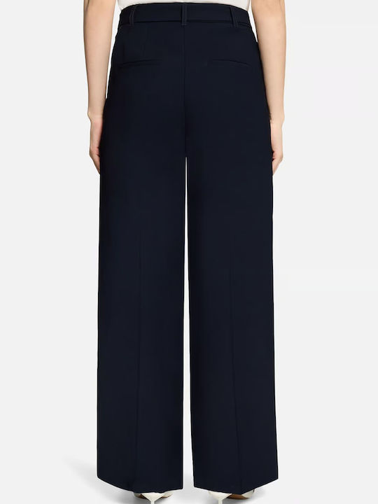Betty Barclay Women's High Rise Fabric Pants Dark Blue