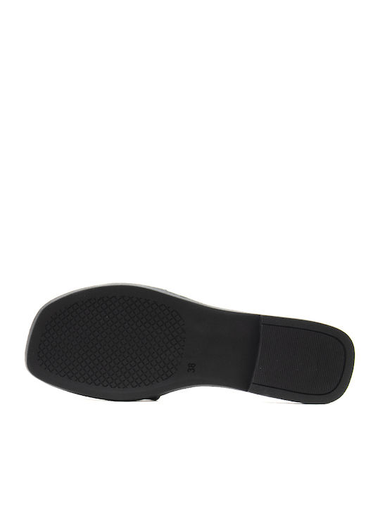 Leather Women's Flat Sandals Black