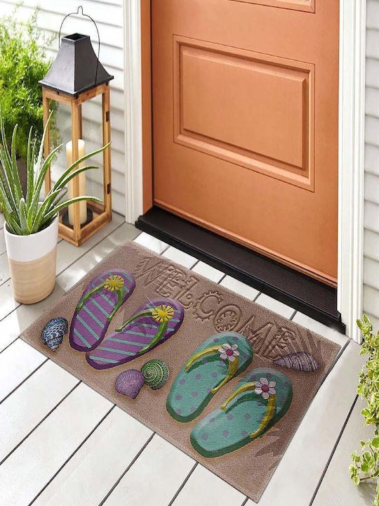 SteweHome Non-Slip Orange Doormat 70x45cm