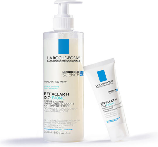 La Roche Posay Effaclar H Iso-Biome Κρέμα Καθαρισμού Προσώπου για Ακνεϊκές Επιδερμίδες 390ml