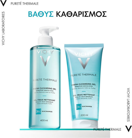Vichy Purete Thermale Fresh Cleansing Gel B3 & Niacinamide Gel Καθαρισμού Προσώπου 400ml
