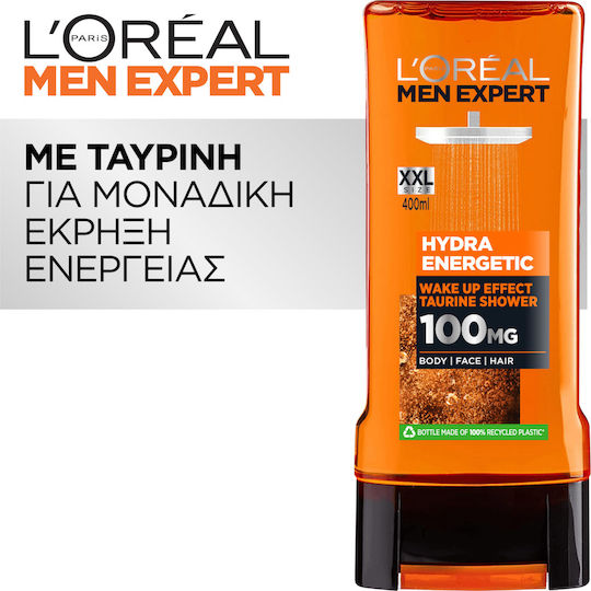 L'Oreal Paris Men Expert Hydra Energetic Gel de Duș pentru Bărbați cu Glicerină Hidratant 400ml