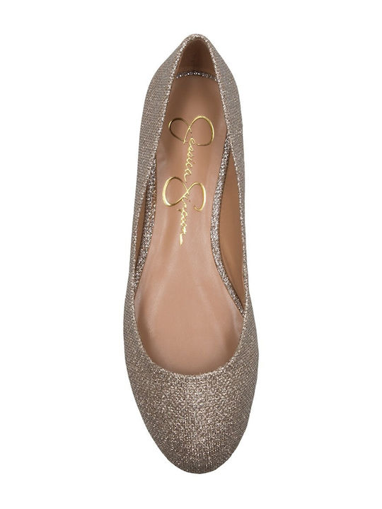 Damen Ballerinas in Gold Farbe
