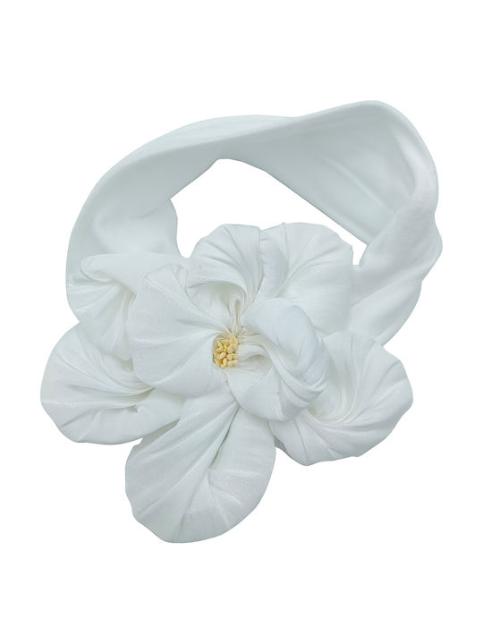 Brims and Trims Baby Headband In White Colour
