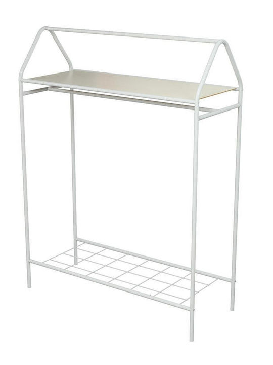 SteweHome Κρεμάστρα Δαπέδου από Μέταλλο Λευκή 104x143cm