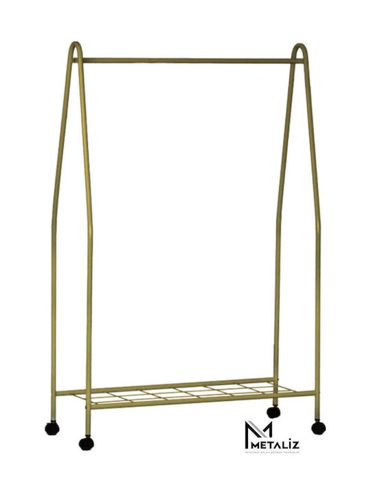 SteweHome Floor Garment Rack Metal Gold 98x145cm