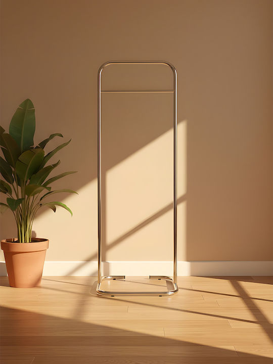 SteweHome Κρεμάστρα Δαπέδου από Μέταλλο Ασημί 44x44x123cm