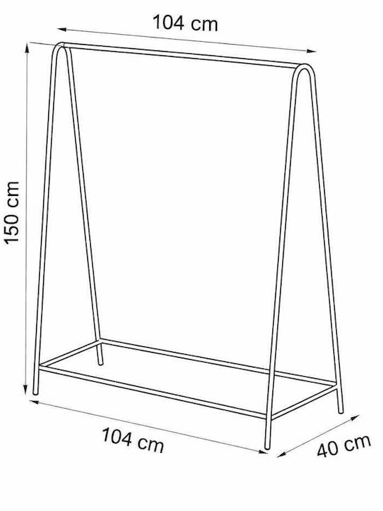 SteweHome Kleiderständer aus Metall Gold 104x151cm