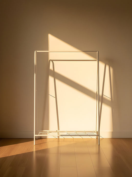 SteweHome Kremastra de Podea din Metal Albă 100x152cm