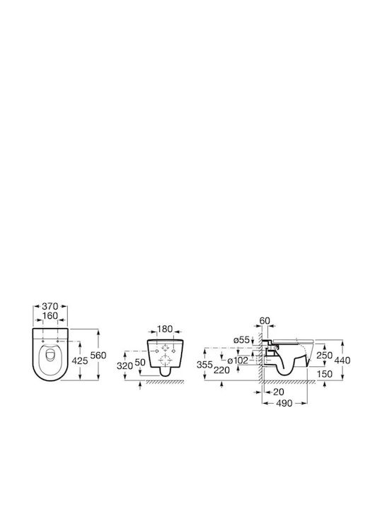 Roca Inspira Λεκάνη Κρεμαστή Rimless Μπεζ Roca Inspira Λεκάνη Κρεμαστή Rimless Μπεζ