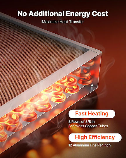 Heat Exchanger Vevor Water to Air Coil Heat Exchanger HVAC Fins 457 x 457 mm Copper Tubes & Aluminum Fins Output 120k BTU Outdoor Wood Furnaces Hydronic Heating Cooling Systems