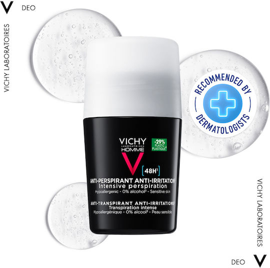 Vichy Homme Анти-Иритейшън 48ч Дезодорант 48ч Рол-он 50мл
