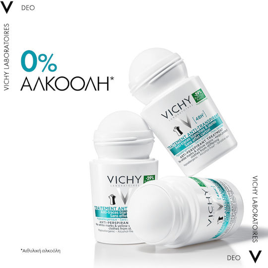 Vichy No White Marks & Yellow Stains Αποσμητικό 48h σε Roll-On 50ml