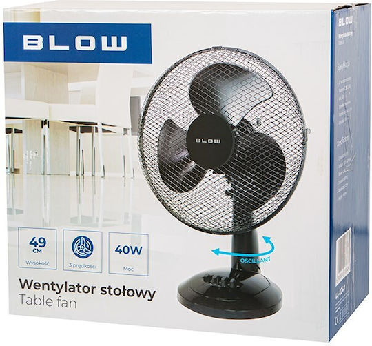 Blow Επιτραπέζιος Ανεμιστήρας 40W Διαμέτρου 30cm Μαύρος