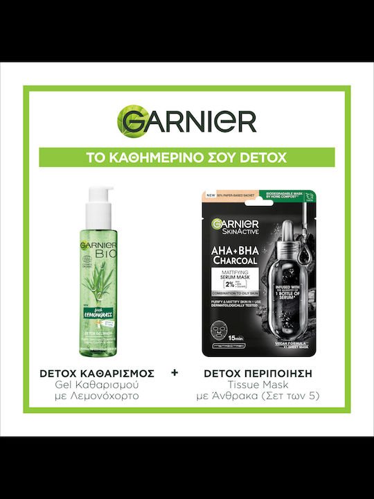 Bio & Skinactive Daily Detox Routine Hautpflegeset für Feuchtigkeitsspendend & Gesichtsreinigung 6Stück
