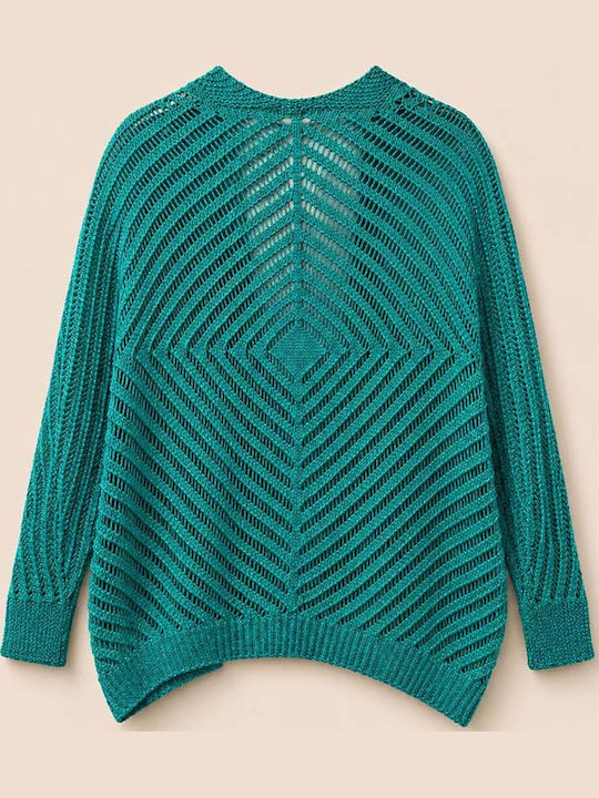 Cardigan Lung Tricotat Pentru Femei Emerald