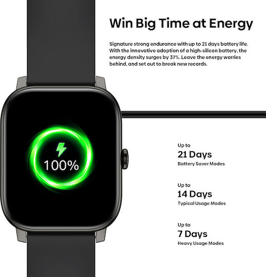 Zeblaze Btalk Pro 49mm Smartwatch with Heart Rate Monitor Black