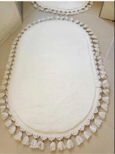 SteweHome Non-Slip Rectangular White Rug 60x100cm