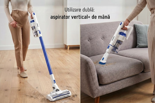 Heinner HSVC-PDC140BL Επαναφορτιζόμενη Σκούπα 2 σε 1 Stick & Χειρός 22.2V Λευκή