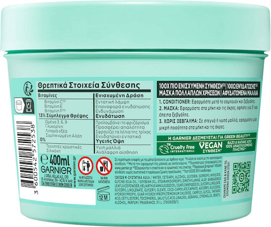 Garnier Fructis Aloe Vera Hair Food Hair Mask for Hydration with Aloe Vera 400ml