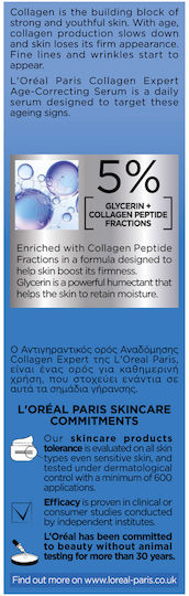 L'Oreal Paris Collagen Specialist Serum Hidratant și Anti-îmbătrânire pentru Față cu Colagen 30ml