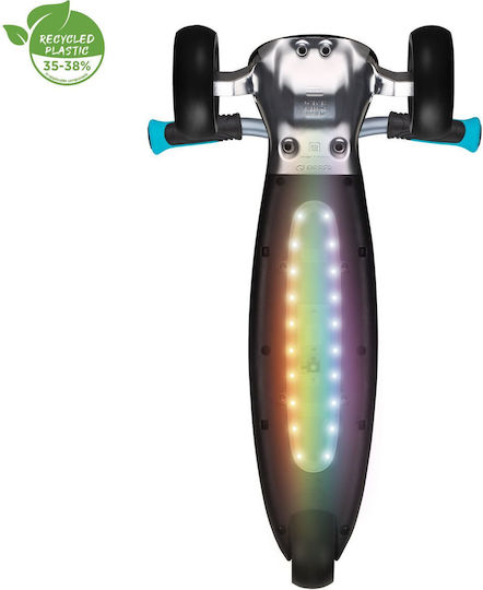 Globber Kinderroller Klappbar Ultimum Lights 3-Rad mit LED-Beleuchtung für 5+ Jahre Türkis