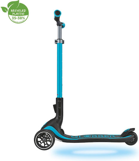 Globber Kinderroller Klappbar Ultimum Lights 3-Rad mit LED-Beleuchtung für 5+ Jahre Türkis