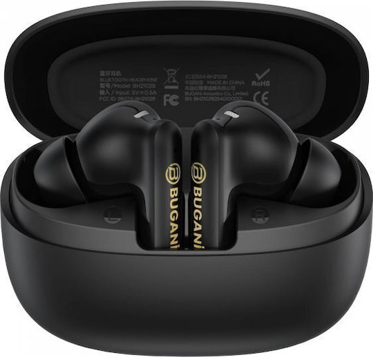 Bugani Freebuds B20 Bluetooth Handsfree Earphones with Sweat Resistance and Charging Case Black