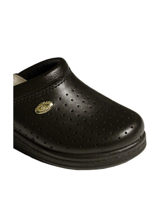 Sanital Light Pelle Damen Leder Anatomisch Clogs Schwarz