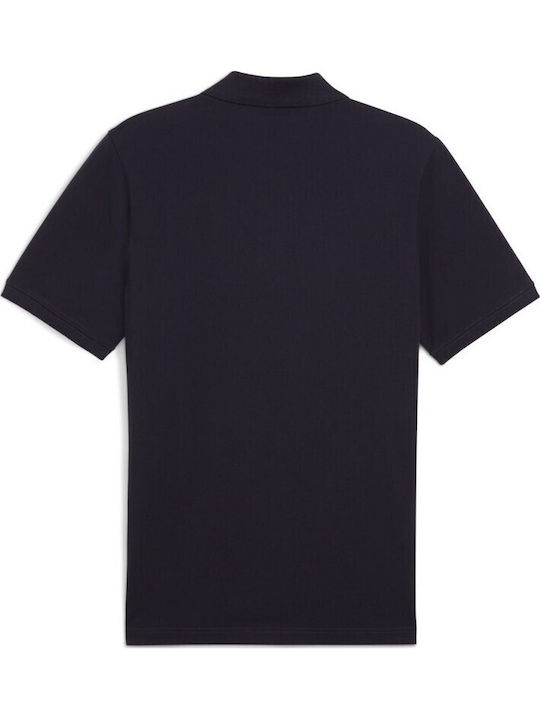 Logo Logo Polo Short Sleeve Blouse Navy Blue