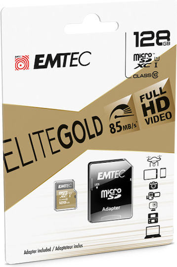 Emtec Gold+ microSDXC 128GB U1 UHS-I 85MB/s mit Adapter