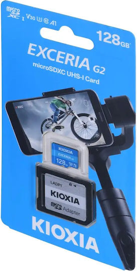 Kioxia Exceria G2 microSDXC 128GB U3 V30 UHS-I 100MB/s with Adapter