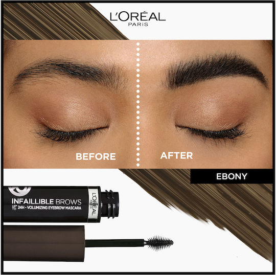 L'Oreal Paris Brow Artist Plump & Set Mascara for Eyebrows 109 Ebony